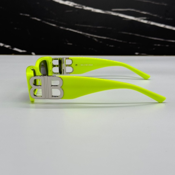 NEW BB0096S 008 BALENCIAGA YELLOW GREY SQUARE WOMEN BALENCIAGA SUNGLASSES - Picture 6 of 10